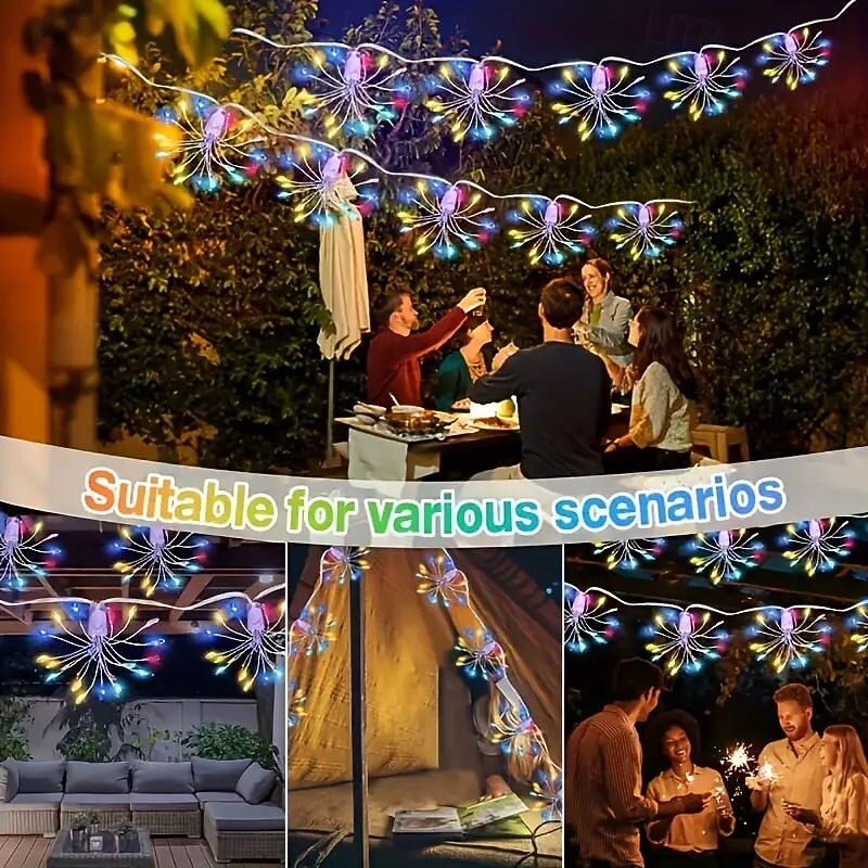 LED Fairy String Lights Remote Control 8 Modes Fireworks Lights 3m 100LED Firecracker String Lights USB Powered for Christma Wedding Birthday Valentine Day New Year Indoor Outdoor Decoration 2026 - $17.99 –P9