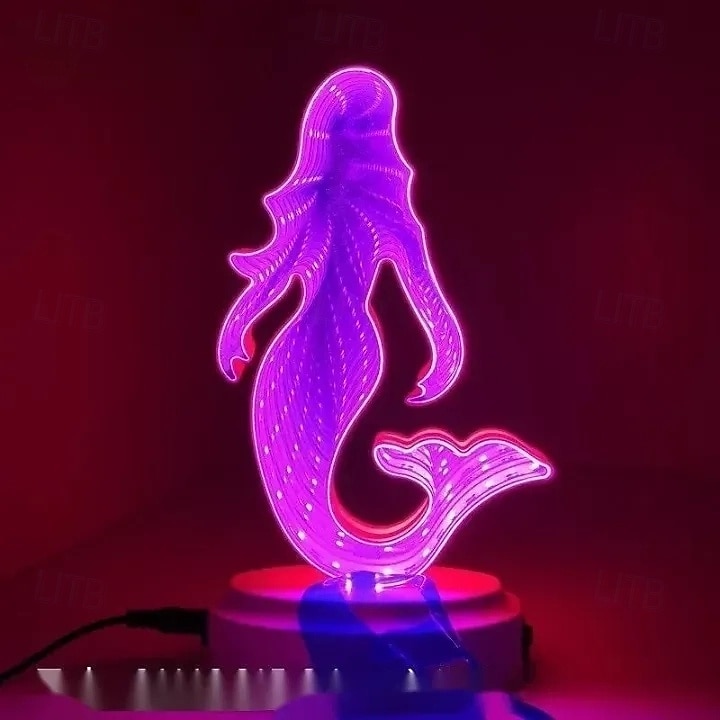 tükör éjszakai fény, alagútfényű tükörfény, végtelen tükör alagútfény, led tükör alagút éjszakai fény hálószobába/buliba/otthoni dekorációhoz 2026 - $16.99 –P9