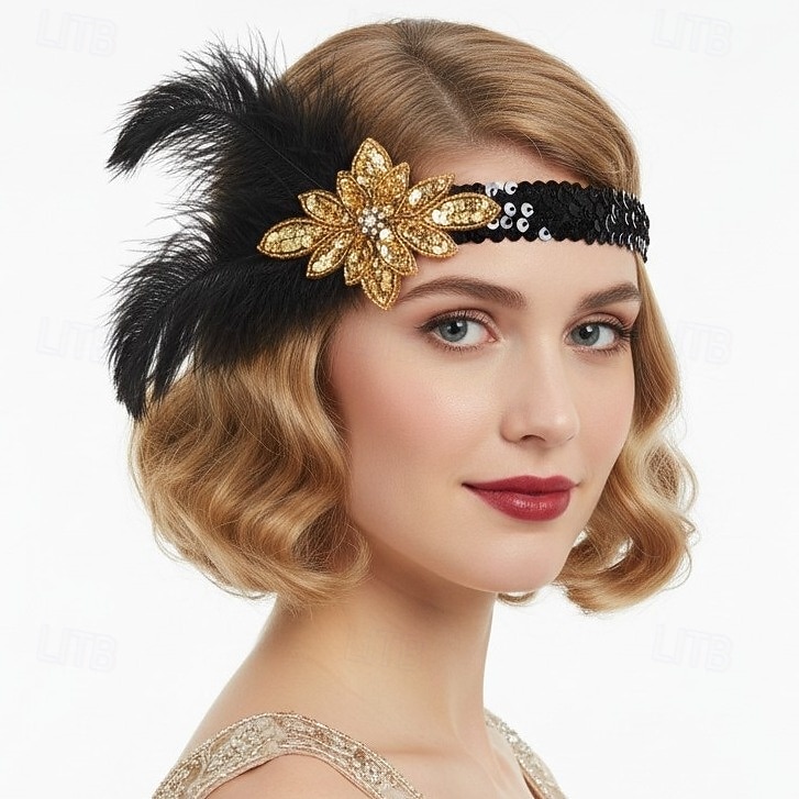 Années Folles Années 1920 Serre Tête Flapper Coiffure Accessoires pour Cheveux Gatsby le Magnifique Fille Flapper Plume Déguisement Femmes Noël Carnaval Mascarade Soirée à thème rétro Danse Charleston de 2026 ? $16.99 –P1