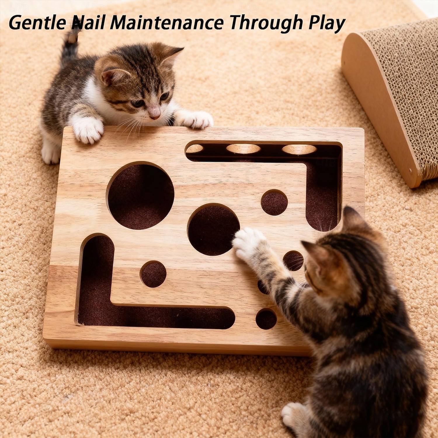 Vylepšovací krabička na škrábání koček s vylepšovací krabičkou na kočičí nehty. Pilník na nehty netlačí a je vhodný pro nůžky a ořezávátka. Vnitřní brusný papír je vhodný pro škrábání koček v 2026 - $43.99 –P2