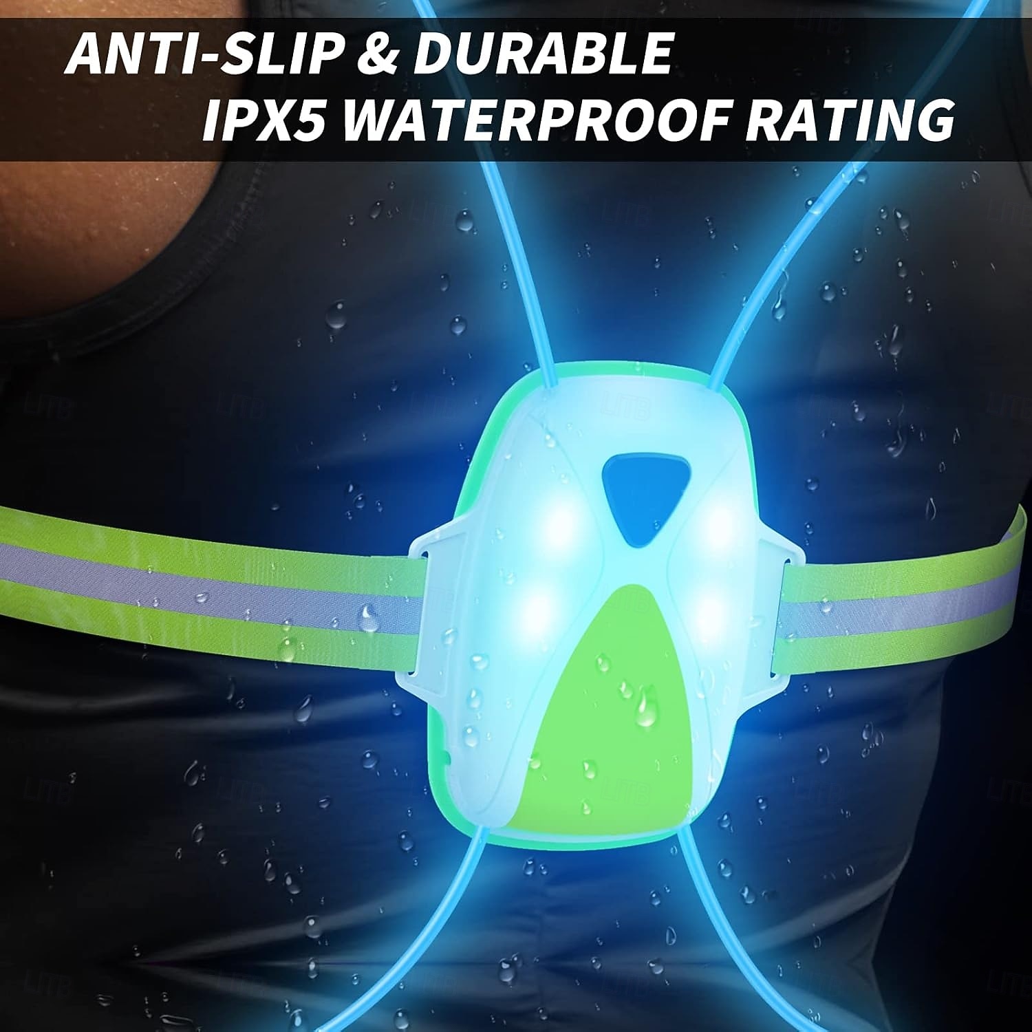 LED běžecká vesta s předním světlem, reflexní outdoorové vybavení pro muže/ženy, nastavitelné LED světlo pro noční běh, cyklistiku a venčení psů, dobíjecí přes USB, více režimů svícení 2026 - $46.99 –P6