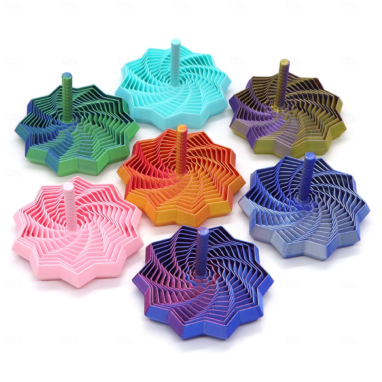 Fidget Star s rukojetí, hypnotický vizuální zvuk, úleva od stresu, spinner, 3D tištěná stolní hračka 2026 - $12.99 –P2