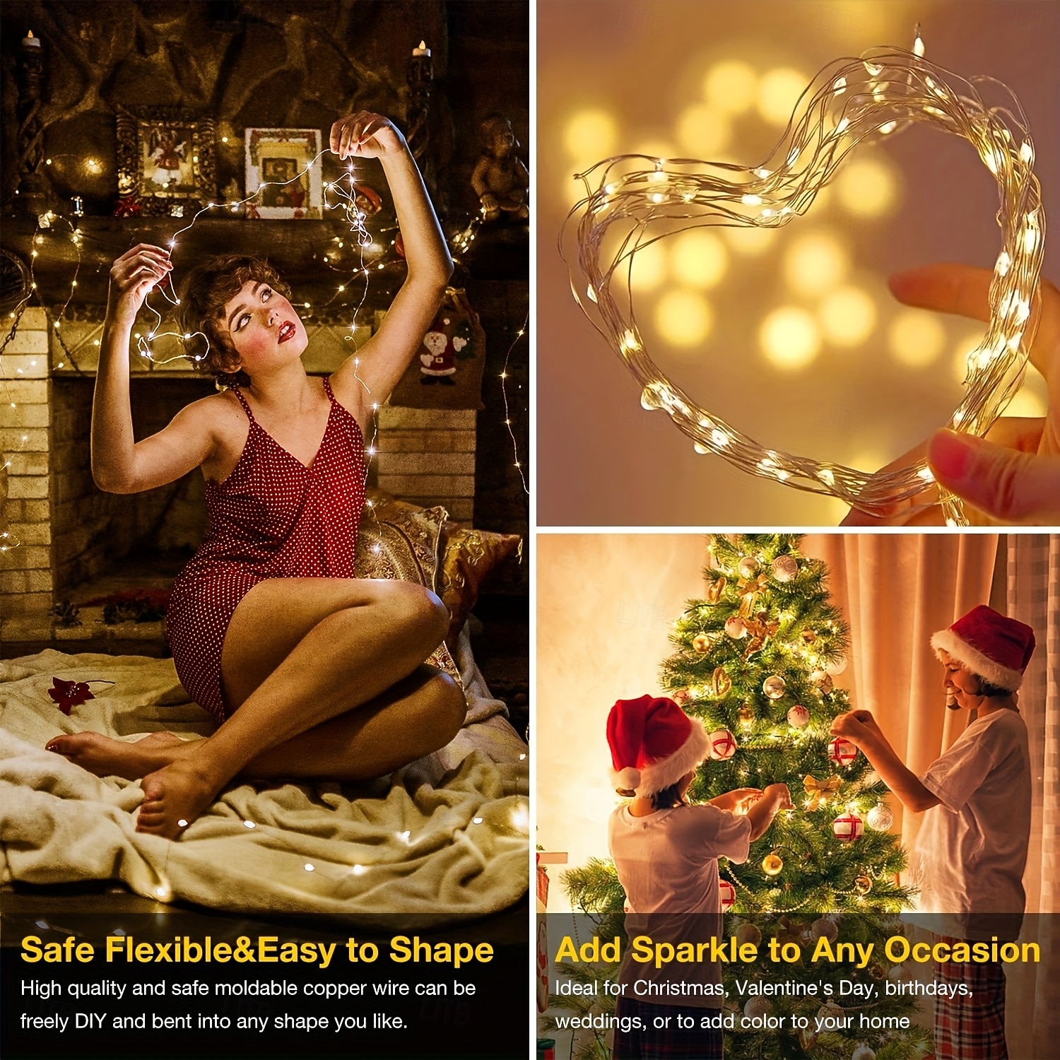 2026年 フェアリー ストリング ライト 室内 階段 寝室 ウェディング 木のホリデー パーティー雰囲気の装飾用ライト ストリング 低電圧 プラグイン 10/20/30/50/150/200M  コレクション – $10.99 –P7