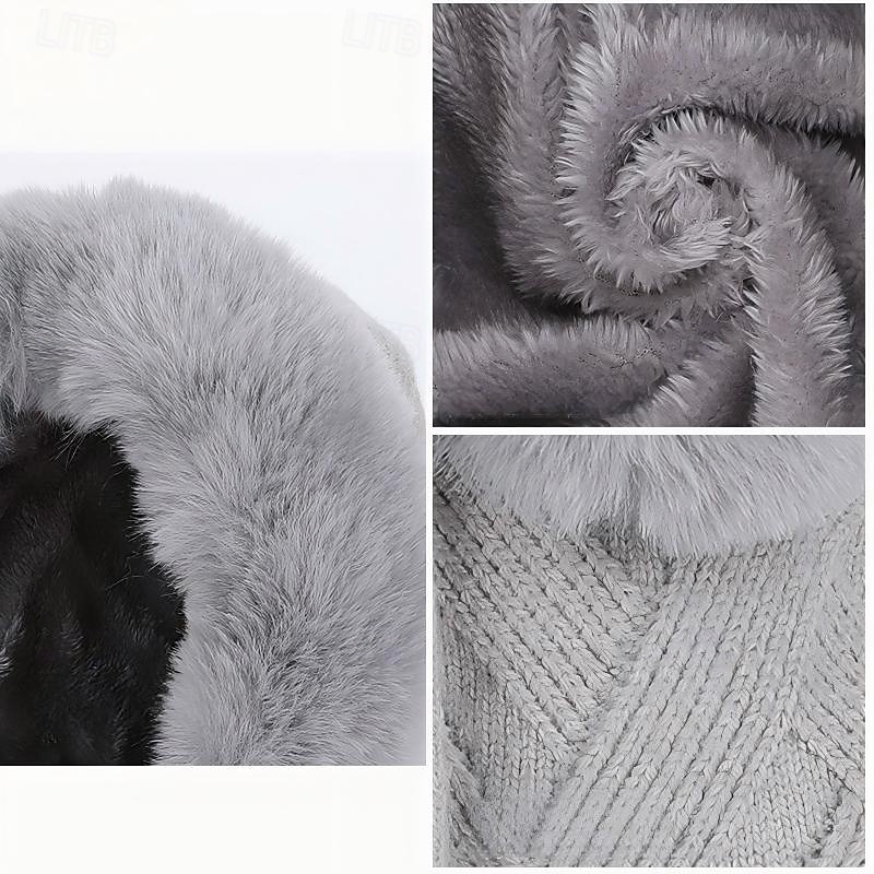 3-in-1 pipo, kaulanlämmitin, kasvosuojus, lämmin fleecevuorilla varustettu neulottu korvasuoja, naisille, ulkokäyttöön, kylmään säähän, viihtyisä, kokopäähine hiihtoon ja pyöräilyyn 2026 - $21.99 –P4