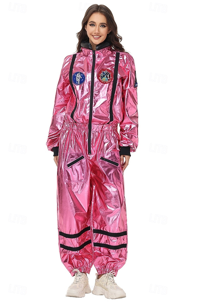 Hieno puku Jumpsuit-trikoot Univormu Astronautti Galaxy-tyttö Cosplay-asu Metalli Aikuisten Naisten Halloween Karnevaali Juhla Suoritus Pukeudu 2026 - $57.99 –P9