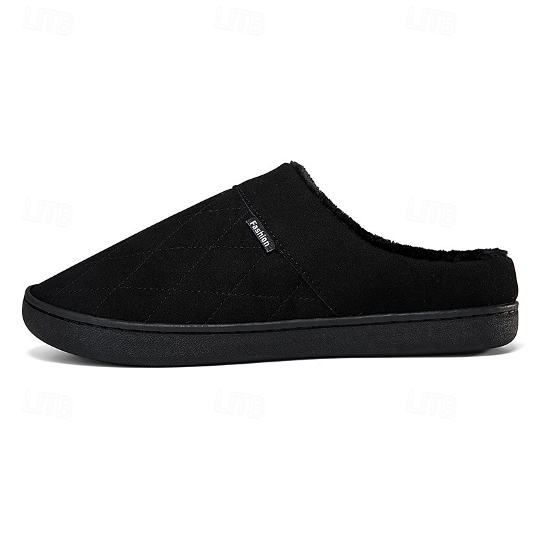 Per uomo Pantofole & Infradito Pantofole di peluche Foderato in pile Camminata Casual Quotidiano Pelle sintetica Caldo Confortevole Mocassino Nero Blu Inverno del 2026 a $24.99 –P7