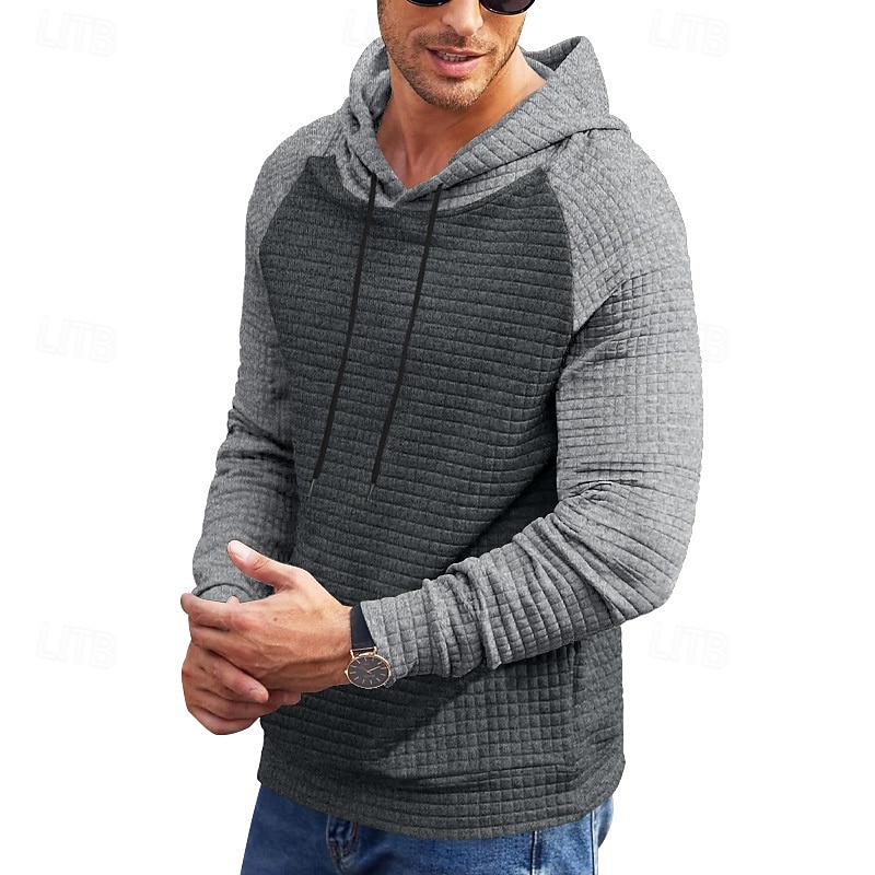 Homens Moletom Estacionar Preto Cinza Claro Cinzento Escuro Cinzento Com Capuz Bloco de cor Com Cordão Desportos e Ar livre Casual Diário Impressão 3D Roupa de rua Roupa de Esporte Casual Outono de 2026 por $19.99 –P26