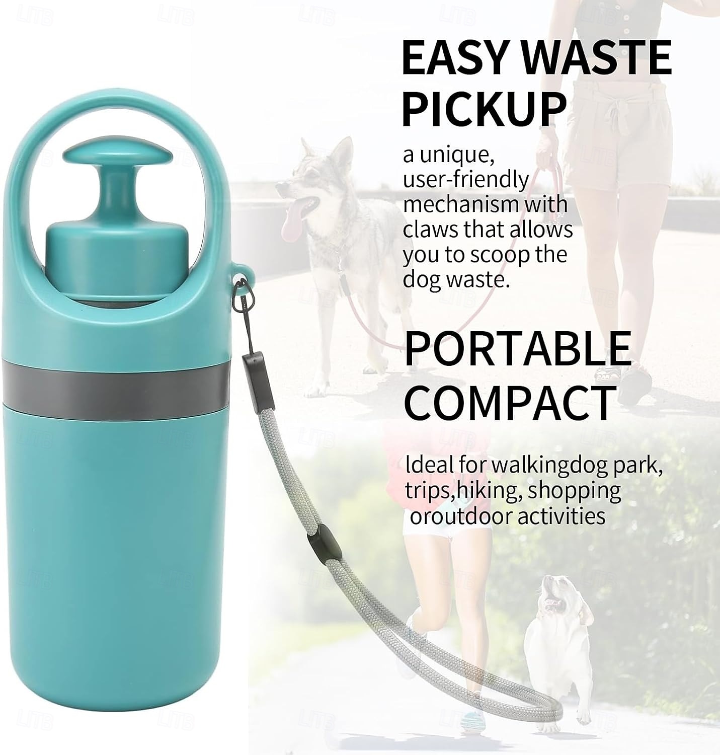 Recogedor de excrementos portátil sin contacto para perros pequeños, medianos y grandes. Incluye 15 bolsas y un contenedor hermético para recoger los desechos. 2026 - $22.99 –P4