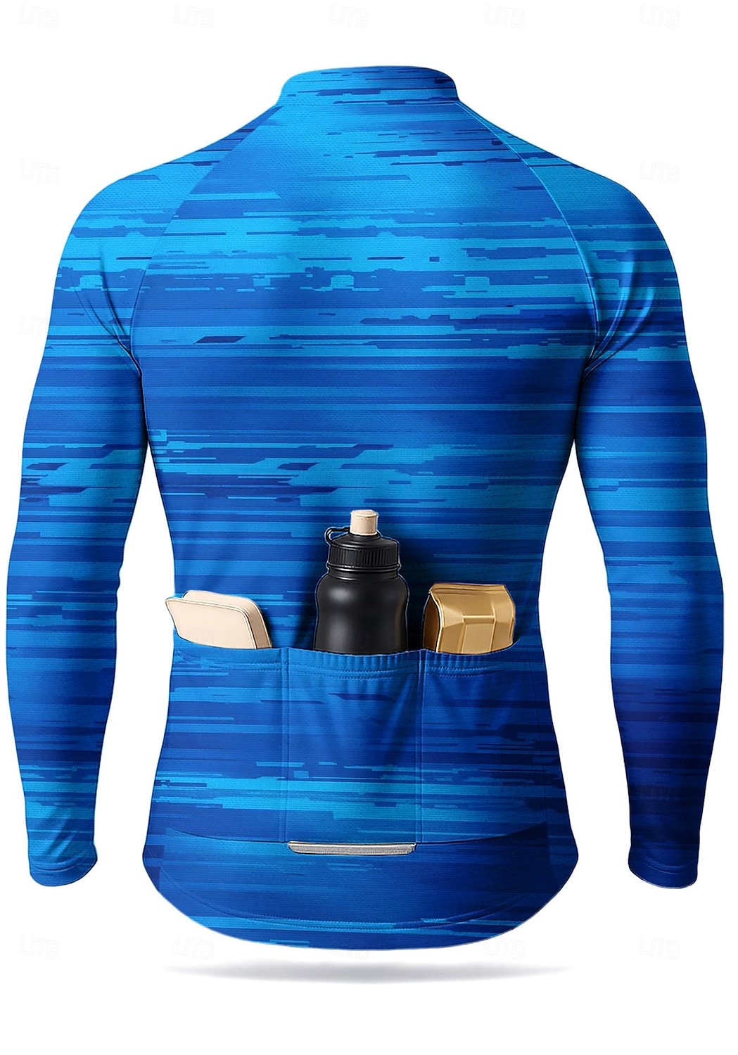 Άντρες Φανέλα ποδηλασίας Ντάουνιλ Τζέρσεϋ Γεωμετρικό Αφηρημένο Χρώμα αντίθεσης Μακρυμάνικο Ποδήλατο Μπλουζάκι Αθλητική μπλούζα Ρούχα συμπίεσης με 3 πίσω τσέπες Ποδηλασία Βουνού Ποδηλασία Δρόμου 2026 - $32.99 –P2