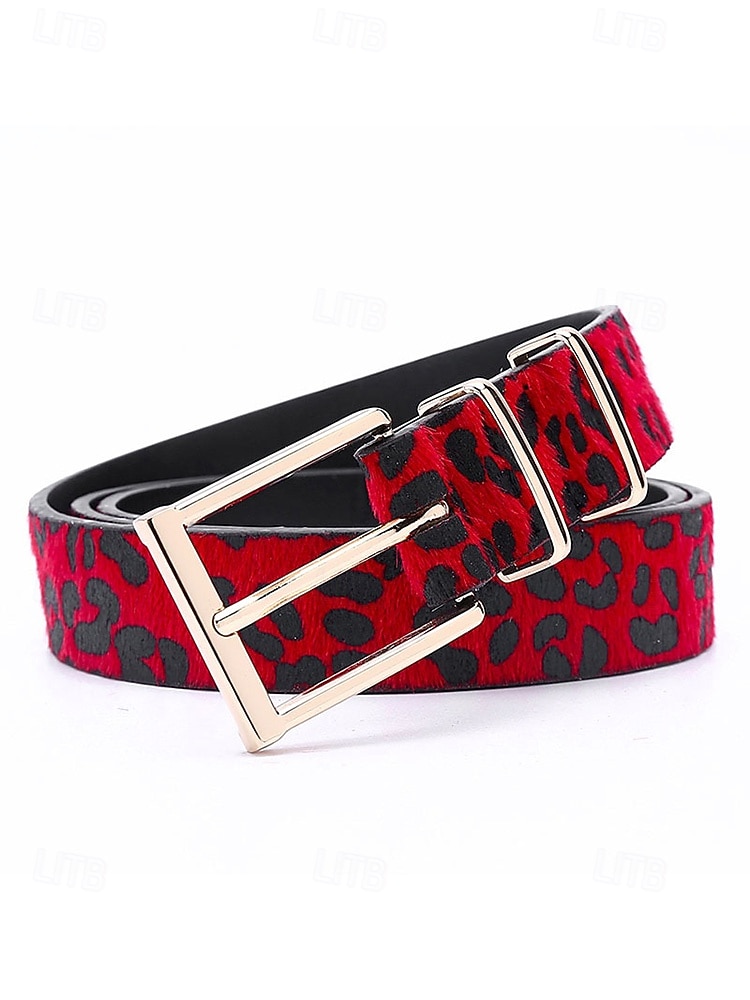 Damengürtel mit Leopardenmuster – modisches Kunstleder, verschiedene Farben erhältlich, perfekt für Urlaubsoutfits und Freizeitkleidung 2026 - $14.99 –P4
