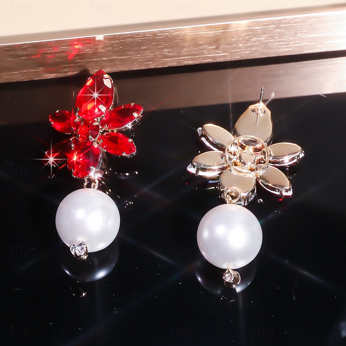 женские серьги-подвески из кристаллов и жемчуга — гламурные эффектные серьги-подвески со стразами для вечеринок, свадеб или вечерних мероприятий 2026 - $14.99 –P7