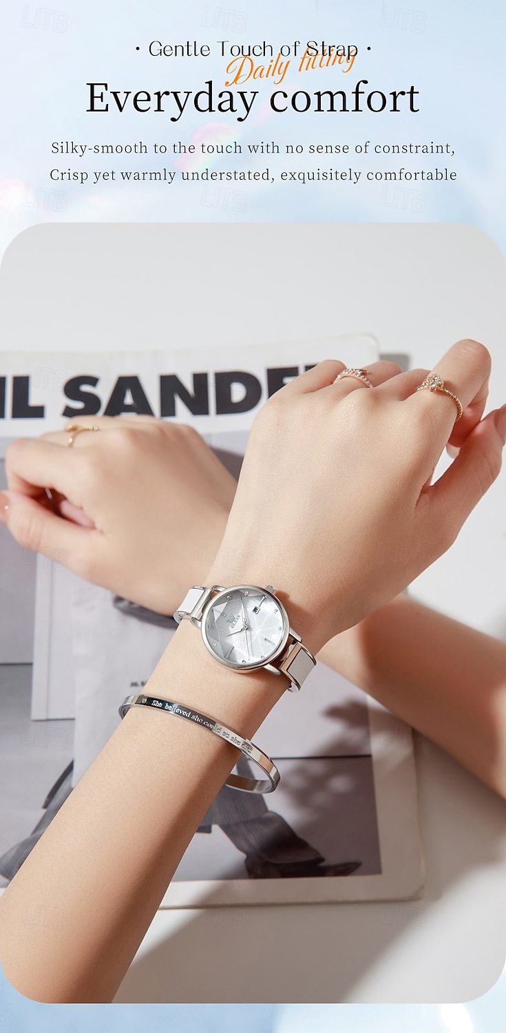 OLEVS Mode Moederdag Cadeau voor Vrouwen Horloges Luxe Merk Originieel Quartz Horloge voor Dames Waterdicht Rvs Luminous Horloges 5656 2026 - $31.99 –P4