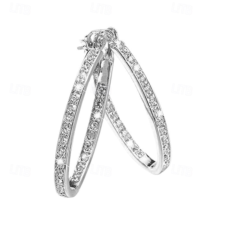 Brincos de argola elegantes com cristais transparentes brilhantes – brincos pendentes em aço inoxidável banhado a ouro e prata. de 2026 por $7.99 –P4