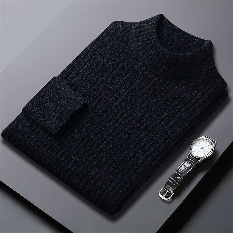 Herren Pullover Strickpullover Gerippt Stricken Normale Oberteile Gestrickt Einfach Rollkragen Mode Basic Urlaub Alltagskleidung Bekleidung Herbst Winter Schwarz Kaffee M L XL 2026 - $37.99 –P3
