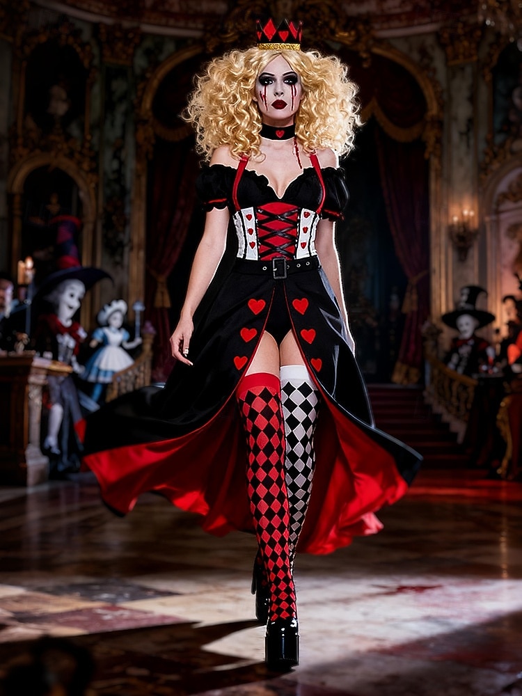 Alice in Wonderland Basm Regina inimilor Regina Roșie Venin Rochii Costum Personaje din cărțile de povești Gotic for Pentru femei Adulți Halloween Performanță Îmbrăcăminte educativă Ținute pentru 2026 - $60.99 –P8