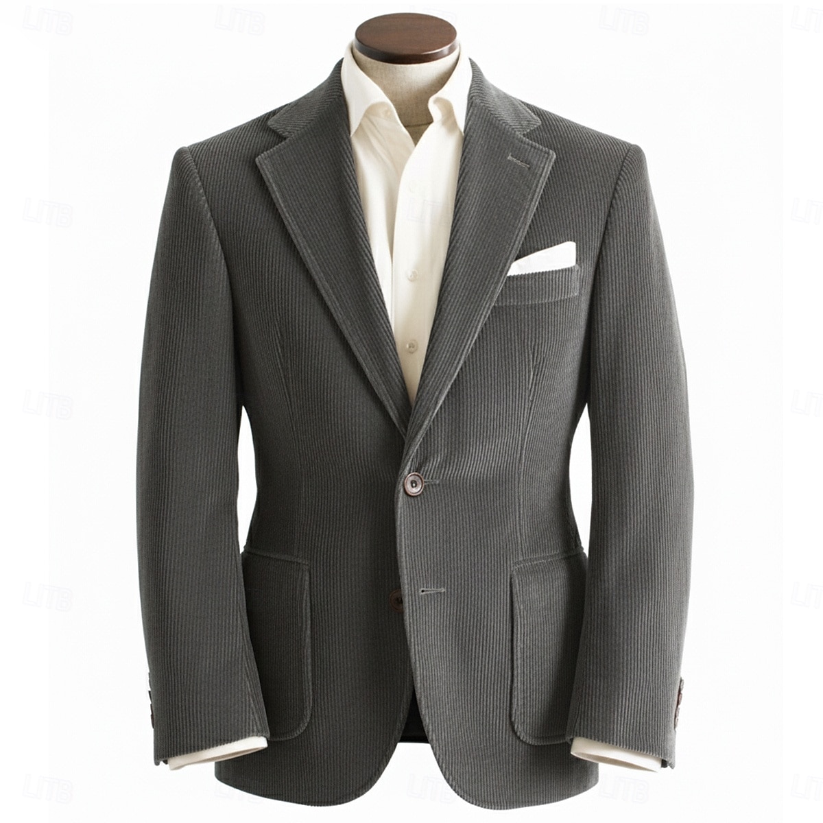 Voor heren Corduroyjack Inkeping kraag Modieus Retro Klassiek Effen Blazer Zwart Geel Bordeaux Getailleerd Enkele rij knopen met twee knopen 2025 - $86.99 –P2