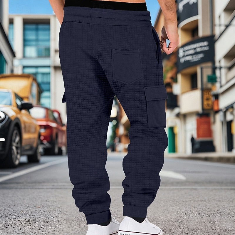 Bărbați Pantaloni de sport cargo Pantaloni Sport Joggeri Pantaloni Pantaloni Waffle Cordon Buzunar Talie elastică Simplu Confort Απαλό Zilnic În aer liber Concediu Vacanță Modă Negru Verde Militar 2026 - $25.99 –P10