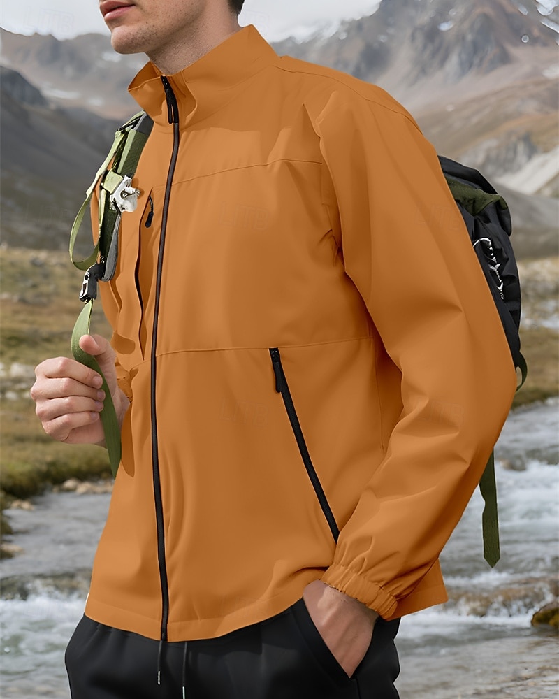 Hombre Chaqueta al aire libre Chaqueta para senderismo Vacaciones Diario Resistente al Viento Mantiene abrigado Bolsillo Otoño Invierno Plano Moda Clásico Escote Chino Regular Amarillo Claro Negro 2026 - $36.99 –P2