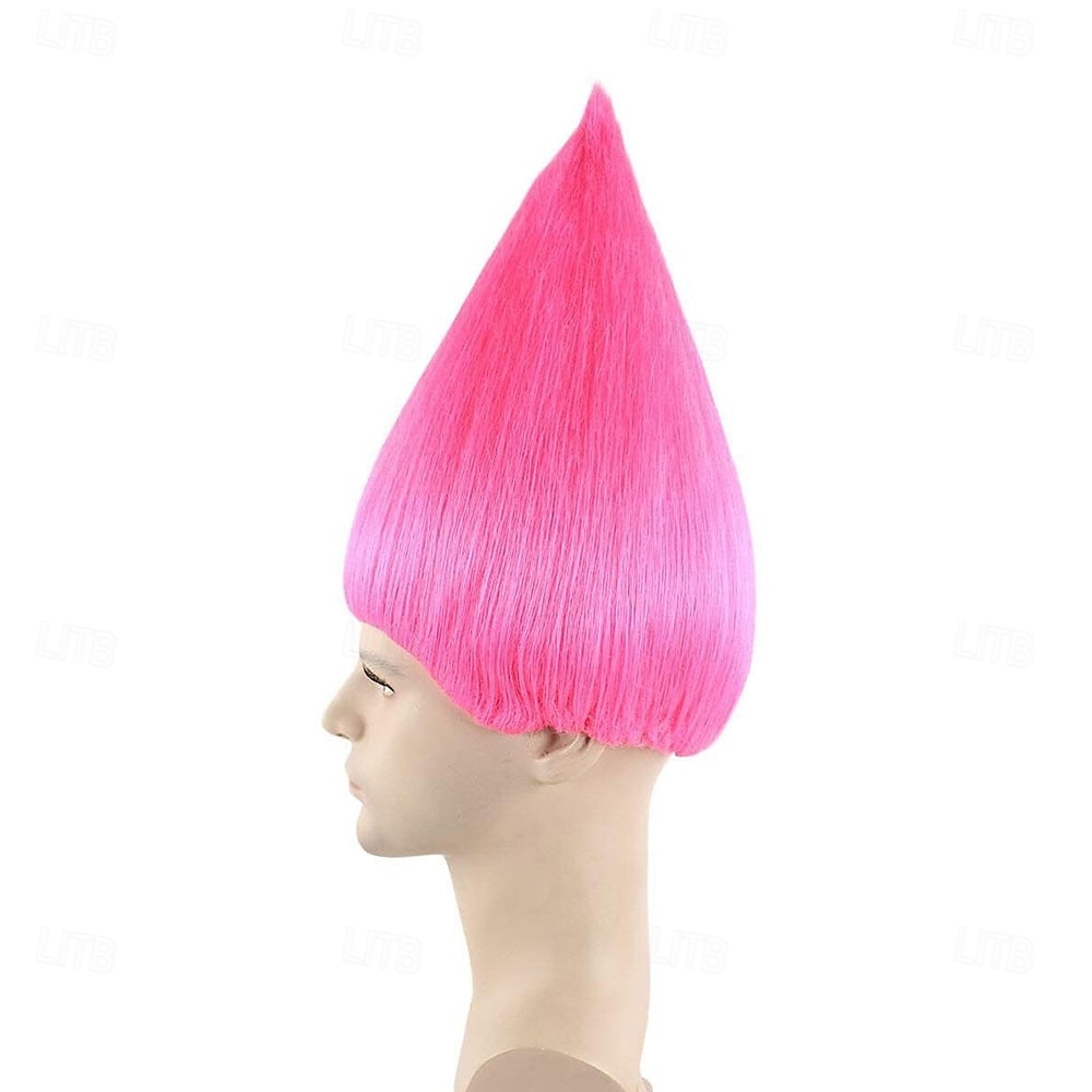 Peruca de Carnaval 2026 Rosa Vermelho Azul Liso Curto Peruca sintética para festivais Mardi Gras Parada Cabelo para fantasia de cosplay para Feminino de 2026 por $15.49 –P7