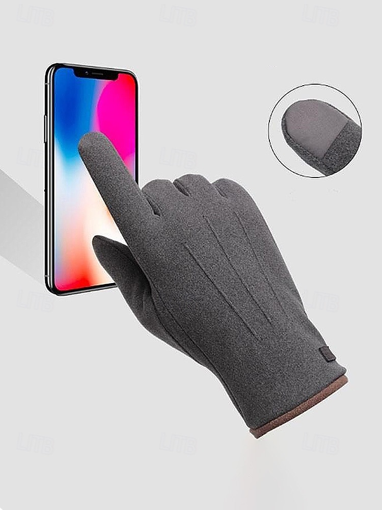 Vinterhansker for menn med berøringsskjerm – fleecefôret for varme, myk berøring, polyestermateriale, kompatibel med berøringsskjerm, tilgjengelig i flere farger for både fritids- og utendørsbruk 2025 - $9.99 –P2