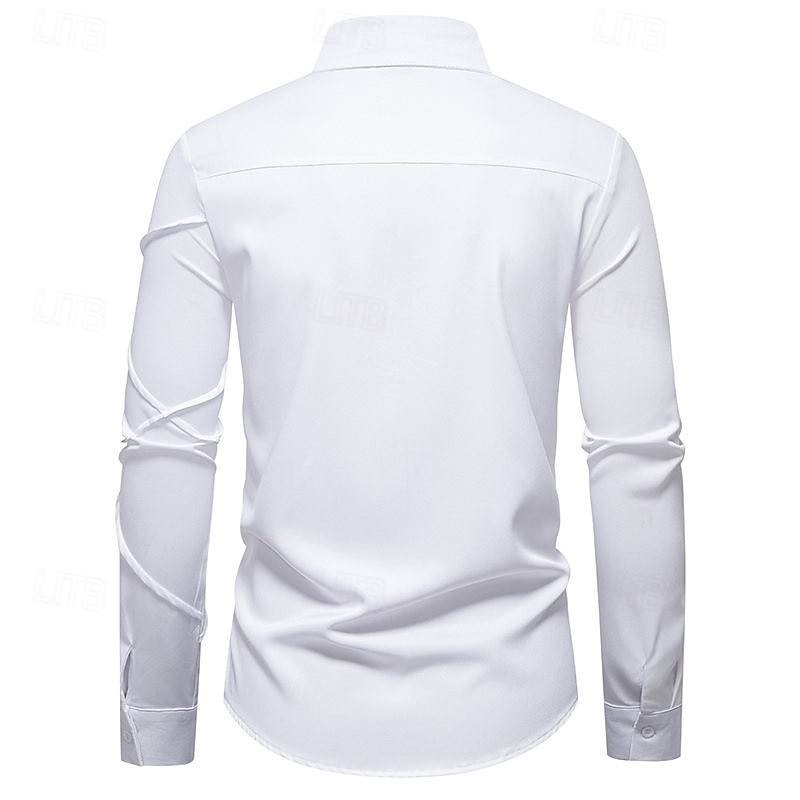 Loucos anos 20 Anos 20 Retro Vintage Blusa / Camisa Mafioso Padrinho Corte Justo Fantasia Homens Baile de Máscaras Traje de festa para noite Negócio / Cerimônia / Casamento Festa de Solteira Adulto de 2026 por $32.99 –P4