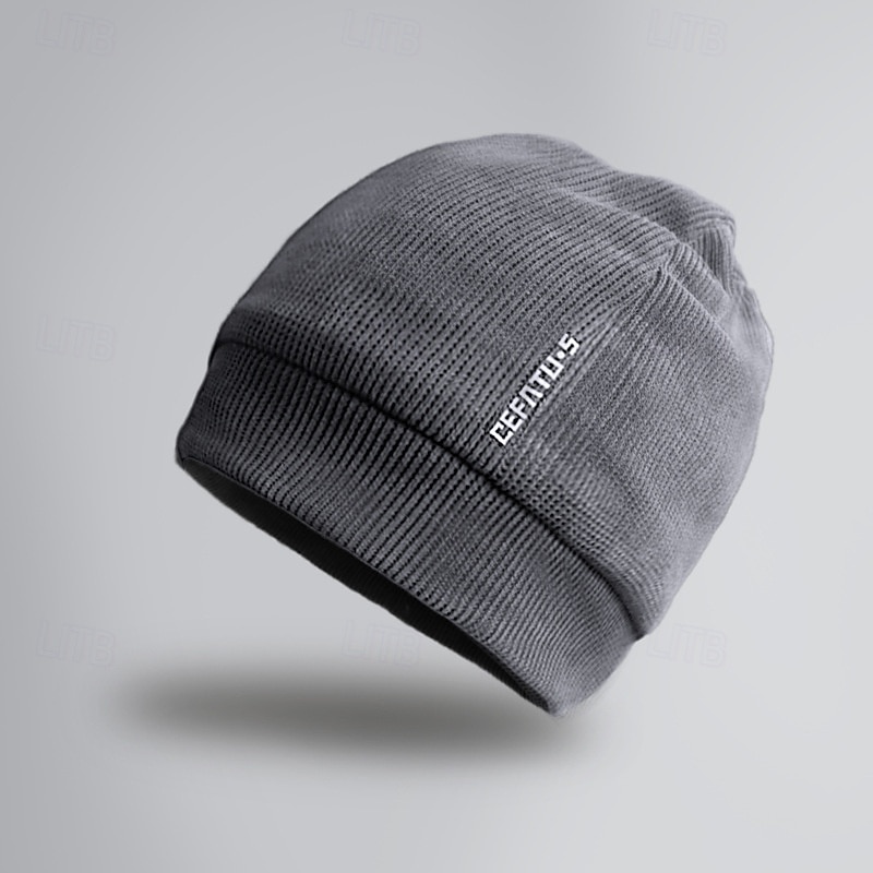 Hombre Sombreros de invierno Sombreros sin ala Negro Azul Oscuro Poliéster Vellón Moda Casual Exterior Diario Plano Mantiene abrigado 2026 - $13.49 –P2