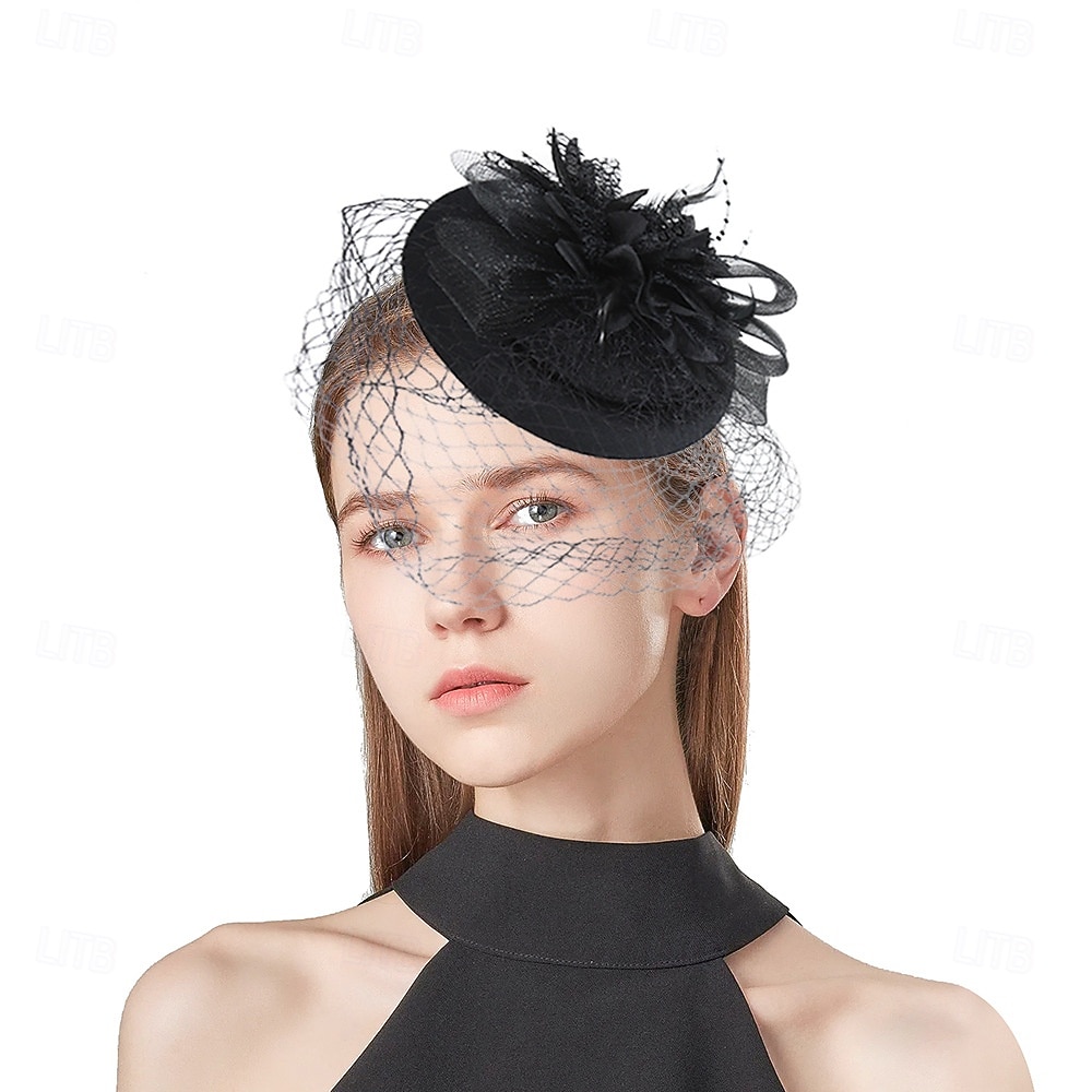 Čelenka Látka 30. léta Svatební Čajový dýchánek Dostih koktejl Elegantní Vinobraní S Peří Tyl Přílba Pokrývky Hlavy 2025 - $14.99 –P6
