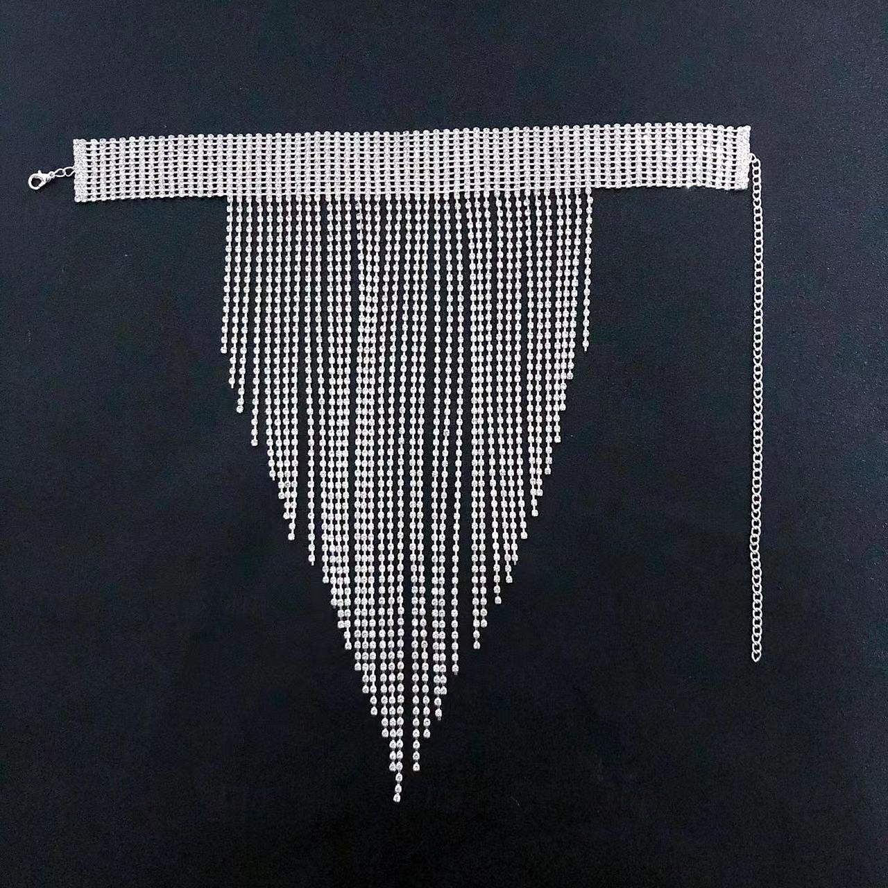 Dámský zlatý náhrdelník s kamínky a třásněmi - luxusní šperk na koktejlové večírky, večerní akce a formální příležitosti 2026 - $22.99 –P5