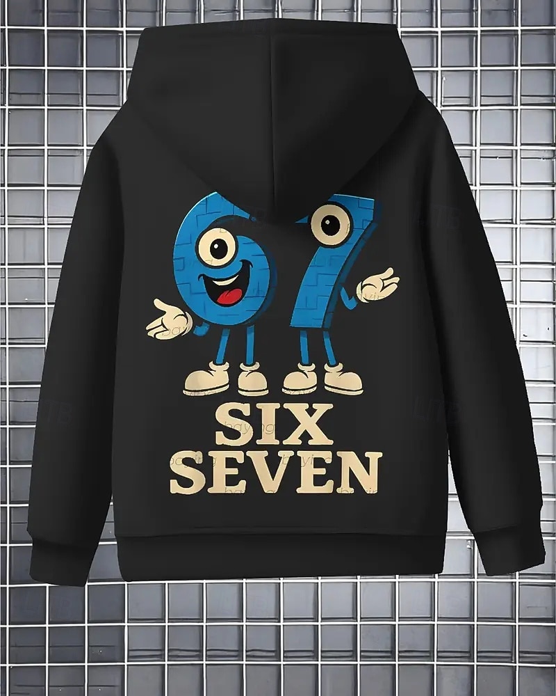 Unisex Jungen 3D Grafik Lustiger Slang 67 Hoodie- und Jogginghosen-Set Sportanzug Jacke & Hose Langarm Frühling Herbst Mode Lässig Komfort Kinder 4-12 Jahre Reissverschluss Mit Kapuze Outdoor Urlaub 2026 - $33.99 –P5