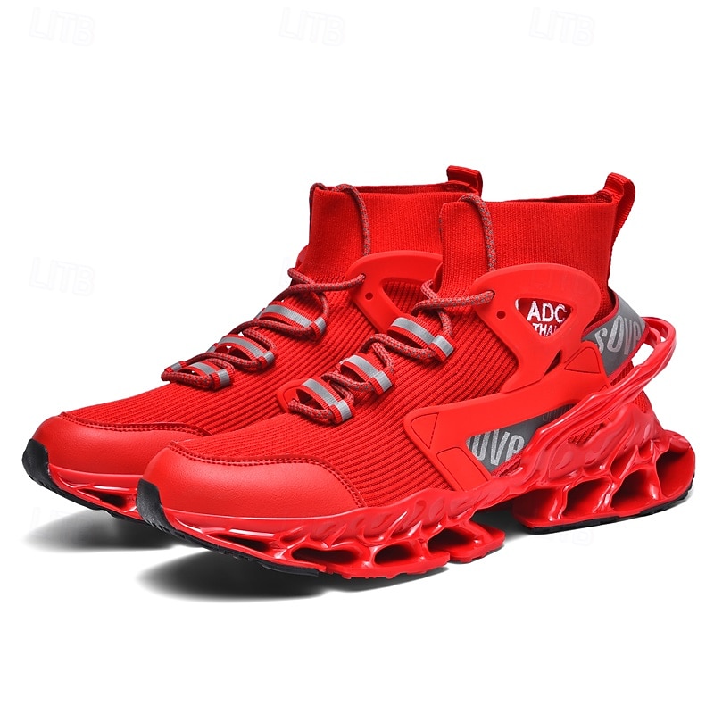 sneakers da uomo in rete rossa: design leggero con supporto ammortizzato, ideali per lo shopping natalizio e le occasioni festive del 2026 a $54.99 –P1