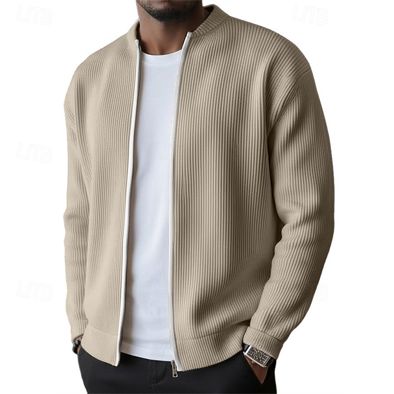 Муж. Легкая куртка Вельветовый пиджак Повседневная куртка Отпуск Повседневные Дышащий Карман Весна Осень Полотняное плетение Мода Классика Воротник-стойка Обычная 2026 - $35.99 –P5