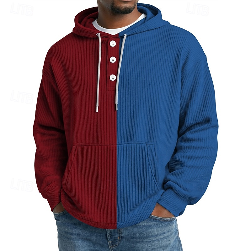 Per uomo Felpa con cappuccio Maglione Blu Verde chiaro Rosa Blu Reale Viola Con Cappuccio Blocco di colori Tasca Sport & Outdoor Casuale Quotidiano Stampa 3D Streetwear Abbigliamento Sportivo Casual del 2026 a $30.99 –P2