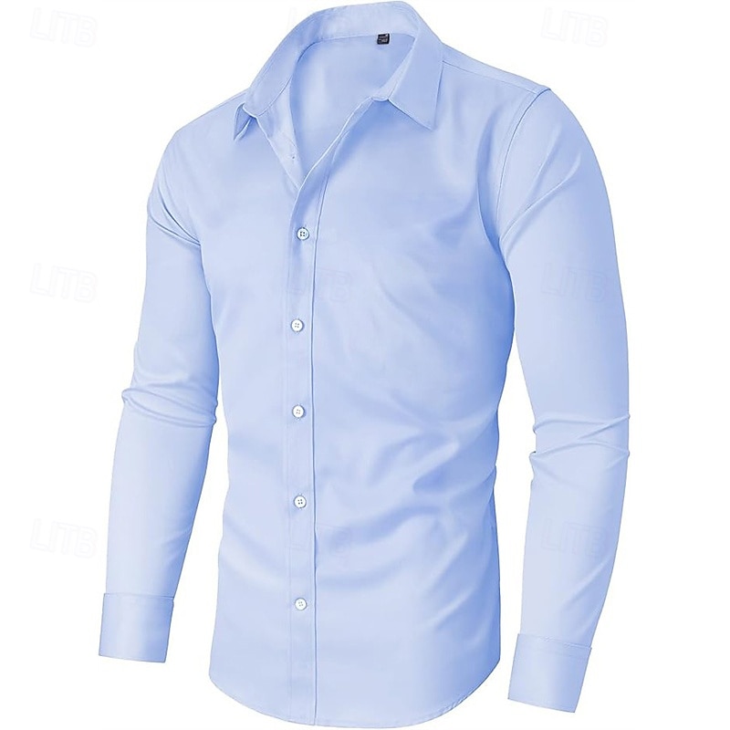 Homens Camisa Social Saia Tecido Casamento Ao ar livre Rosa Claro Preto Branco Verde Claro Manga Longa Aberto para a Lateral Primavera Outono Roupa Puro de 2026 por $24.99 –P8