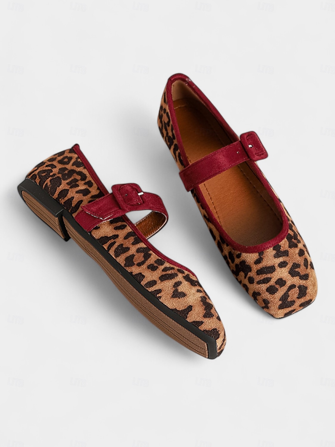 Mary Jane-flats met luipaardprint voor dames met fluwelen gespband – vintage stijl, perfect voor Kerstmis, feestdagen en dagelijks gebruik 2026 - $32.99 –P7