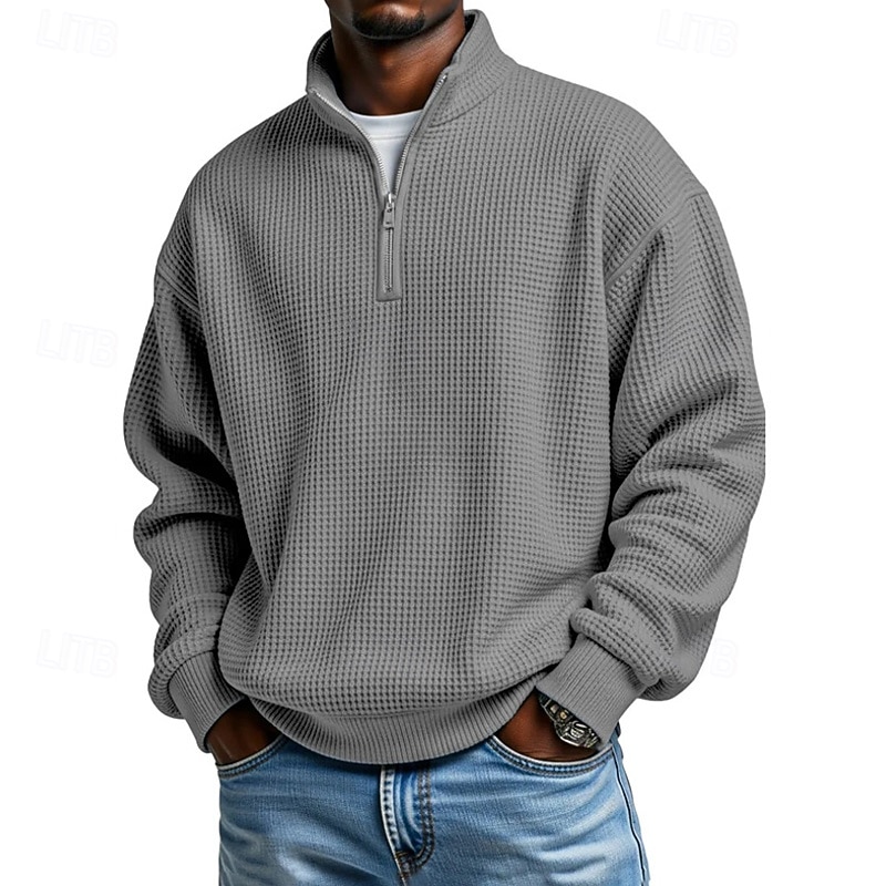 Per uomo Magliette Polo a Nido d'Ape Polo Vacanza Streetwear Zip a un quarto Manica Lunga Moda Essenziale Semplice Primavera Autunno Vestibilità regolare Viola blu navy Aalbicocca Nero Bianco Vino del 2026 a $32.99 –P2