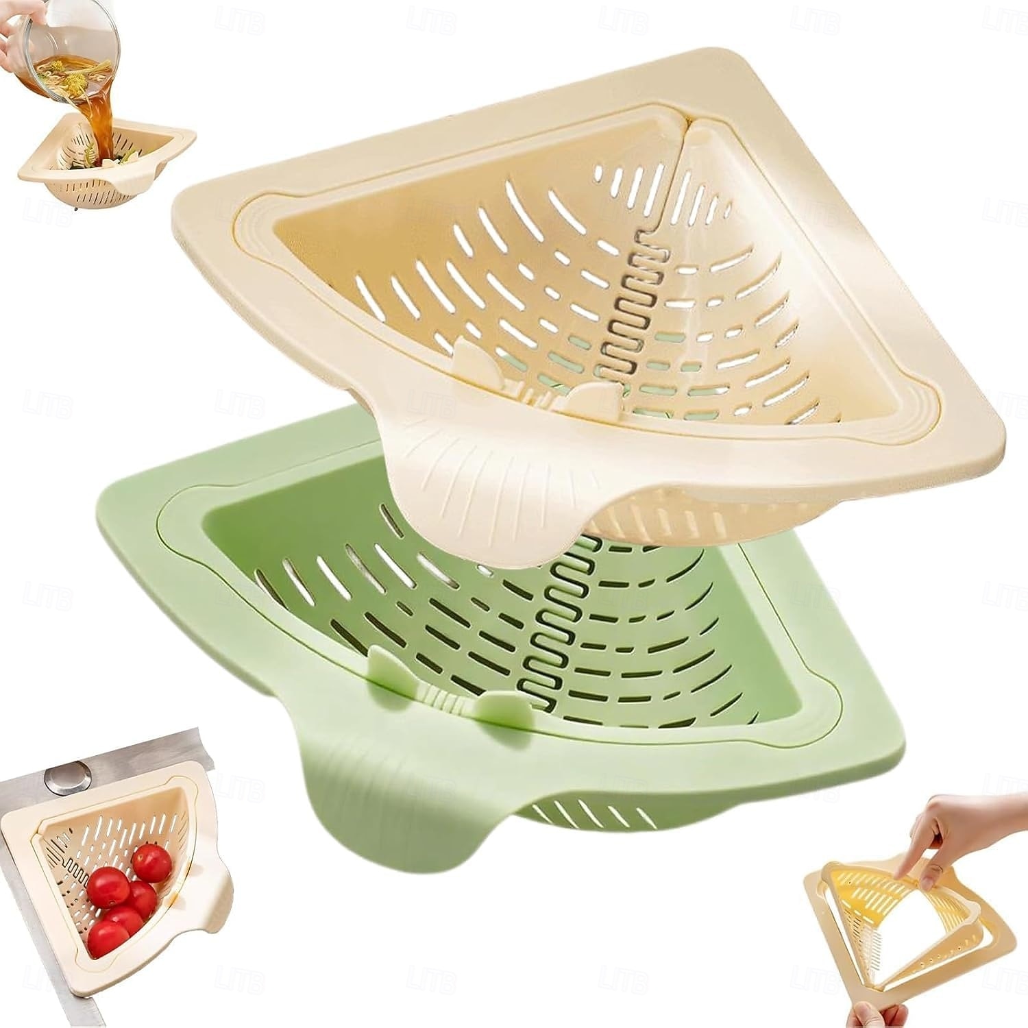 Cestello magnetico per lavello da 2 pezzi - scolapiatti da cucina pieghevole in plastica resistente con fondo anti-foratura e apertura a torsione, forte chiusura magnetica & lavastoviglie del 2025 a $11.99 –P3