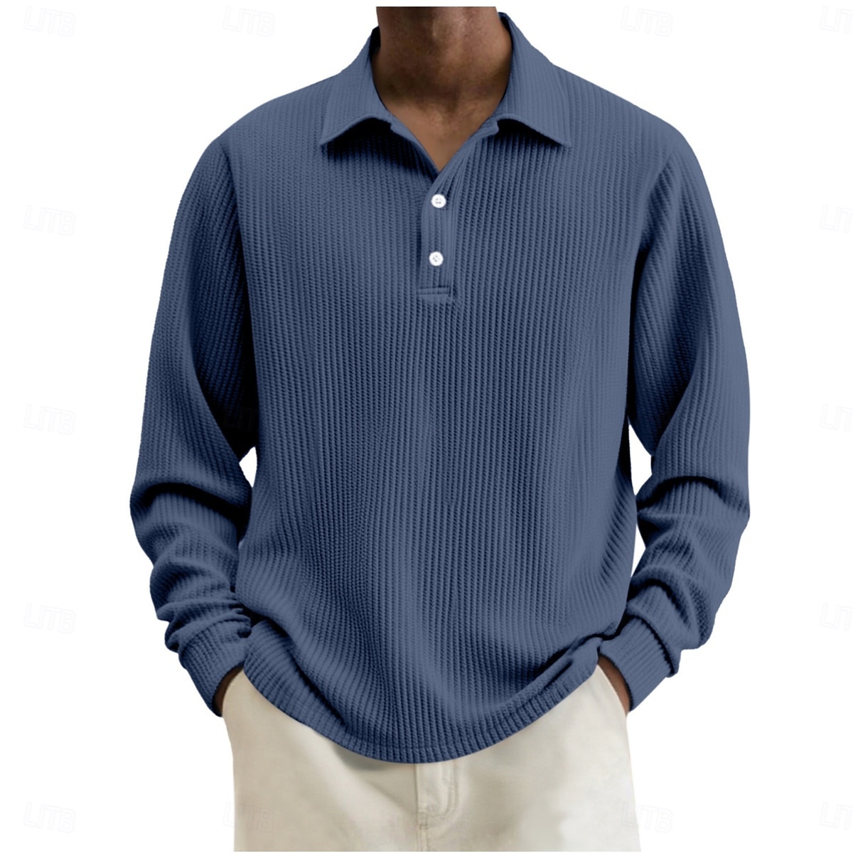 Per uomo Camicia di Velluto a Coste Testurizzato Casuale Sportivo Bavero Manica Lunga Moda Essenziale Blocco di colori Semplice Bottoni Caldo Autunno Primavera & Autunno Autunno & Inverno Vestibilit del 2026 a $22.99 –P4