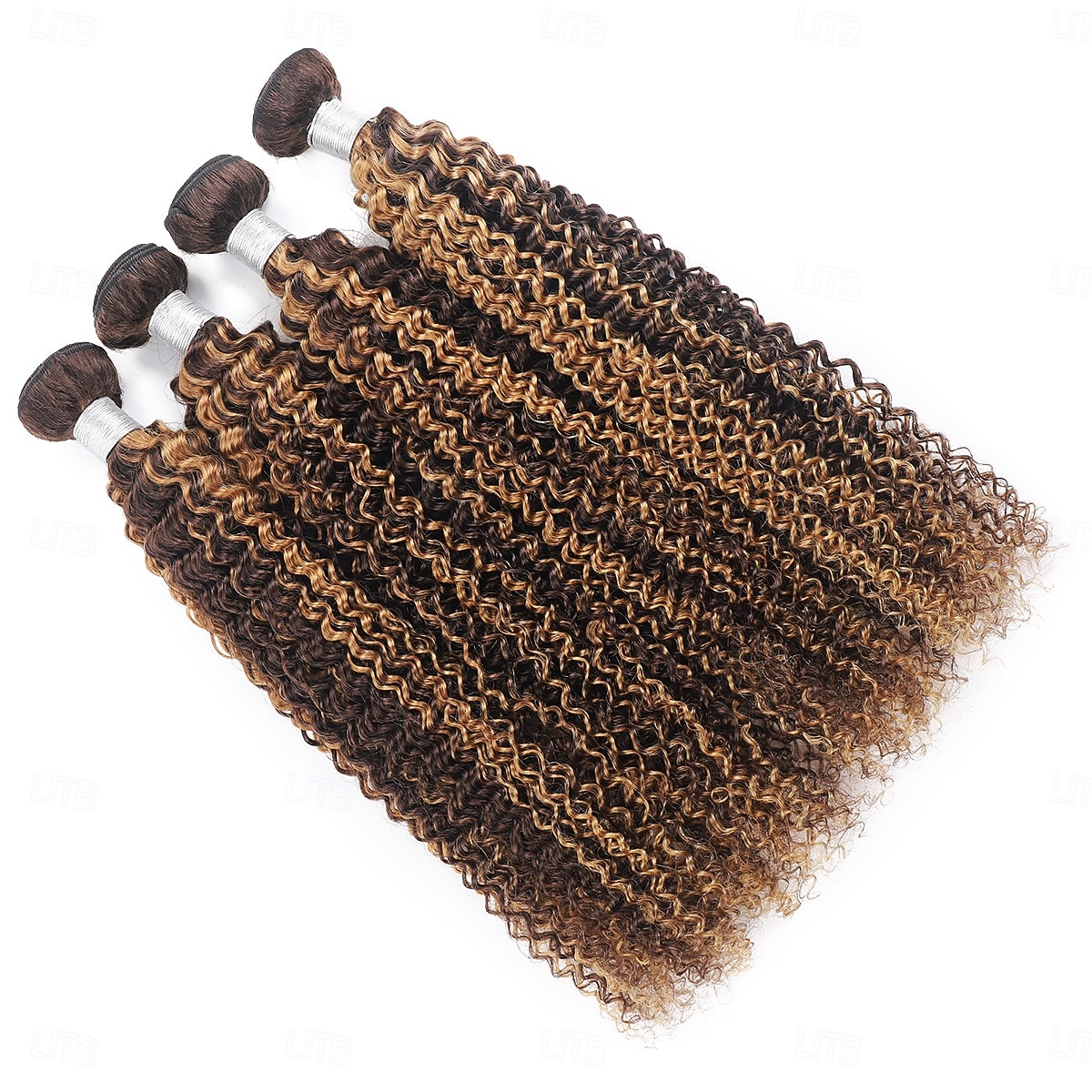 P4/27# Highlight Curly Wave Bundles Human Hair (18 18 20 20 Inches Curly Wave  4 Bundles) Brazilian Human Hair for Black Women 2026 - $245.19 –P2