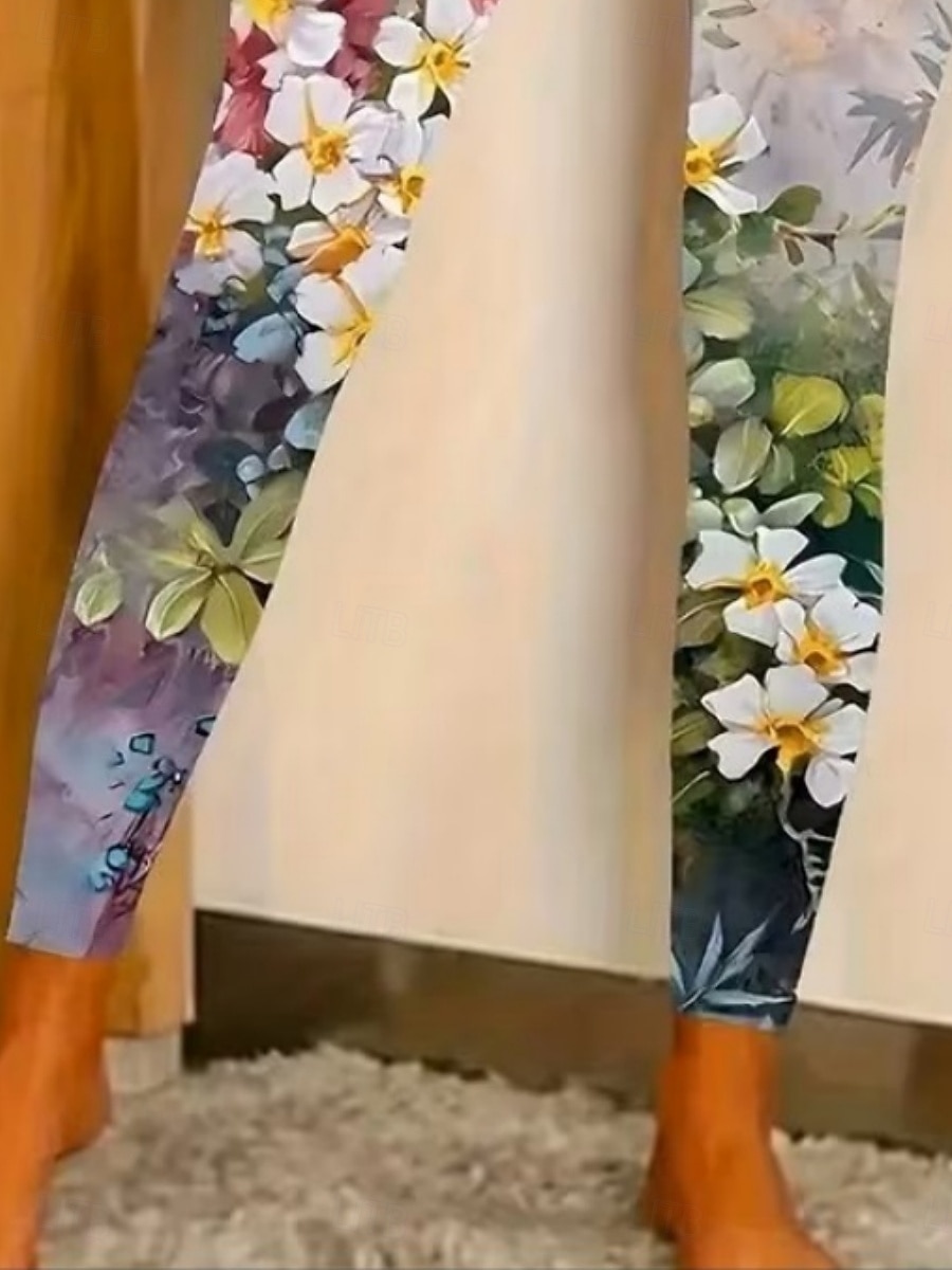 Mulheres Leggings Leggings aconchegantes Férias Básico Casual Comprimento total Cintura Alta Floral Gráfico Estampado Confortável Com Stretch Casual Diário Férias Rosa Primavera Outono Magro de 2026 por $19.99 –P3
