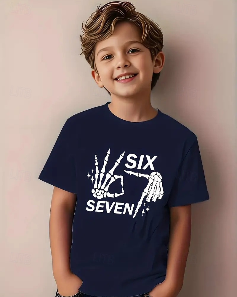 Christmas Unisex Boys' 3D Graphic Funny Slang 67 T shirt Tee Short Sleeve 3D Print Summer Spring Sports Fashion Streetwear Kids 4-12 Years Crew Neck Outdoor Casual Daily Regular Fit 2026 - $12.99 –P1