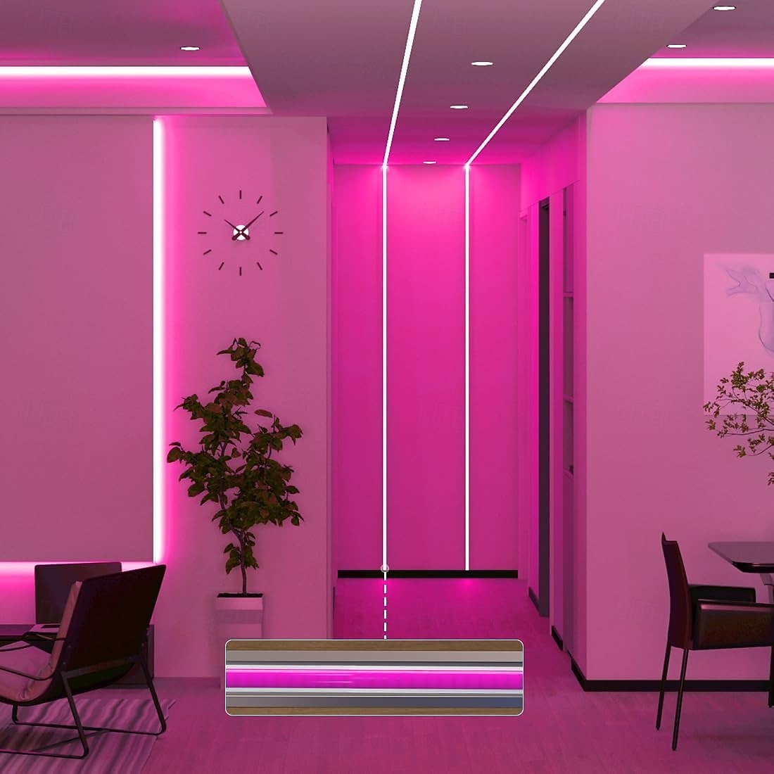 2025年 fcob cob ledストリップ 5mm幅 超狭幅 フレキシブル 高密度 均一光 16.4フィート DC24V 複数色あり CRI 90 調光可能 LEDリボン 家庭用室内装飾用 (コントローラーやアダプターは付属しません)  コレクション – $32.99 –P7