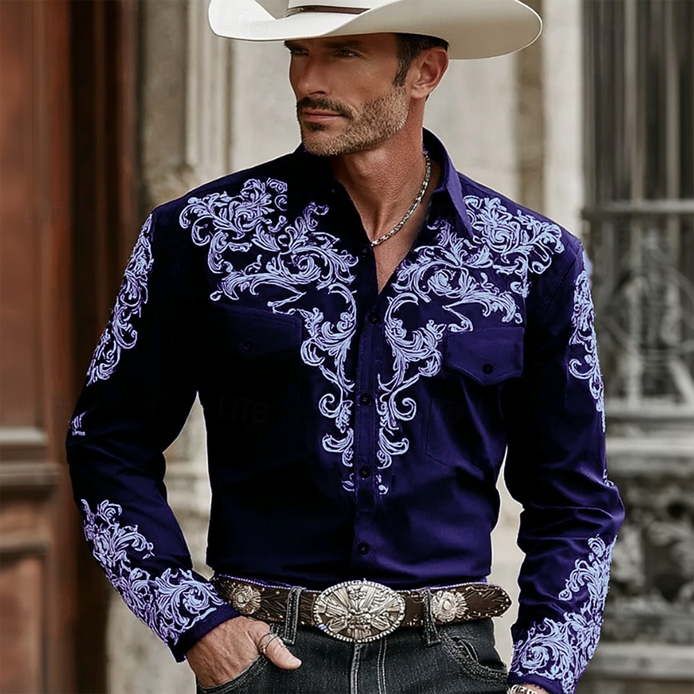 Per uomo Paisley Stampa Floreale Etnico Camicia Camicia Western Camicia da cowboy Manica Lunga Vintage Retrò Casuale All'aperto Abbigliamento da lavoro Primavera Autunno Collo ripiegato Due tasche del 2026 a $27.99 –P3