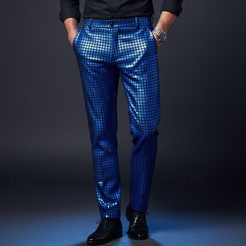 Per uomo Pantaloni Pantaloni Eleganti Pantaloni con paillettes Pantaloni lucidi Pantaloni da ballo Tasca Semplice Comodità Lunghezza intera Feste Affari Quotidiano Moda Streetwear Argento Nero del 2026 a $22.99 –P2