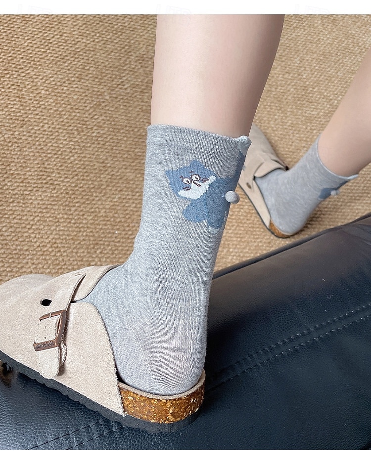 забавные носки с мультяшными котами, детские носки средней длины, носки с милыми животными, женские носки 2026 - $9.99 –P4