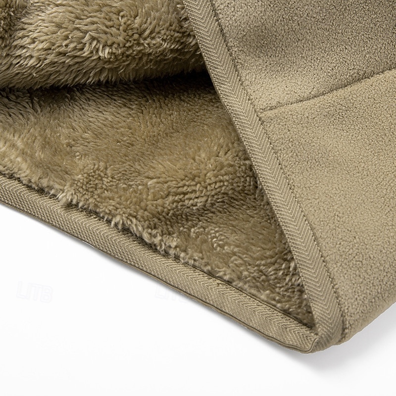 Voor heren Winterjack Fleecejack Vrijetijdsjas Vakantie Dagelijks Thermisch Warm Zak Fleece Herfst winter Effen Modieus Streetwear Opstaand Normaal Zwart Rood Khaki Leger Groen Donkerblauw Jacks 2026 - $41.99 –P10