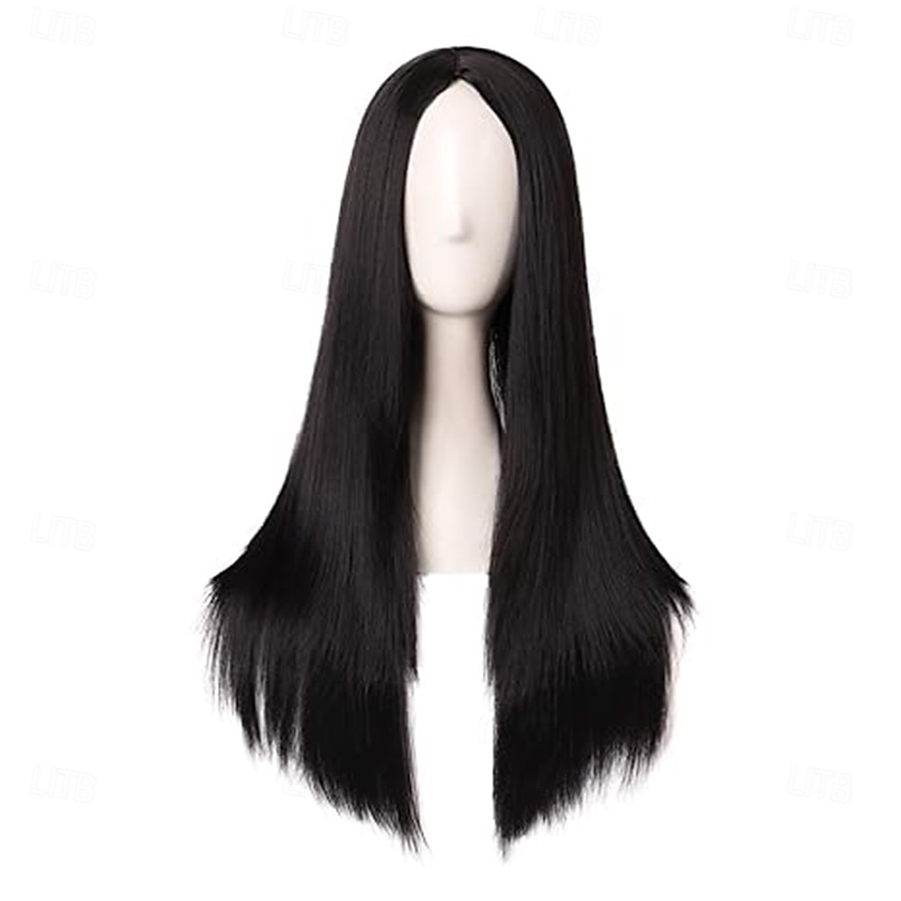 Peruca de Carnaval 2026 Loiro Rosa Preta Liso Longo Peruca sintética para festivais Mardi Gras Parada Cabelo para fantasia de cosplay para Feminino de 2026 por $21.99 –P7