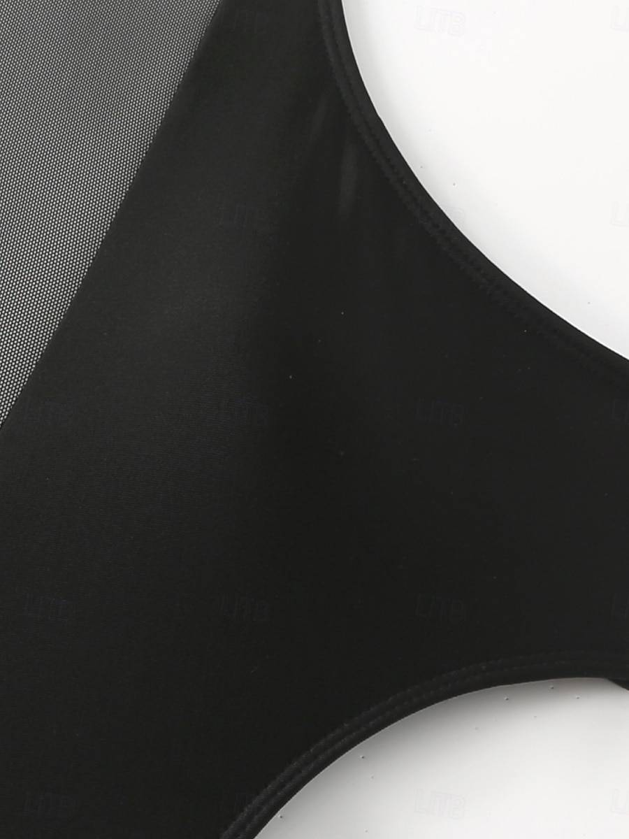 Woman's Einteiliger Badeanzug Sexy Cutout Monokini Hohe Taille Bauchkontrolle Hohe Taille Slim Rückenfrei Urlaub Strandbekleidung Einfarbiger Halter Ausschnitt Ärmlos Badeanzüge 2026 - $9.49 –P8