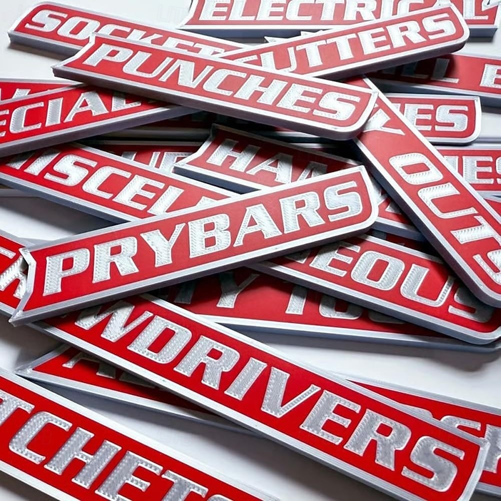 12 kappaleen pakkaus magneettisia työkalupakkietikettejä, 3D-tulostettuja työkalupakkietikettejä, yleisiä työkalupakkien järjestelytarvikkeita, uudelleenkäytettäviä etikettejä teräksisille 2026 - $15.99 –P10