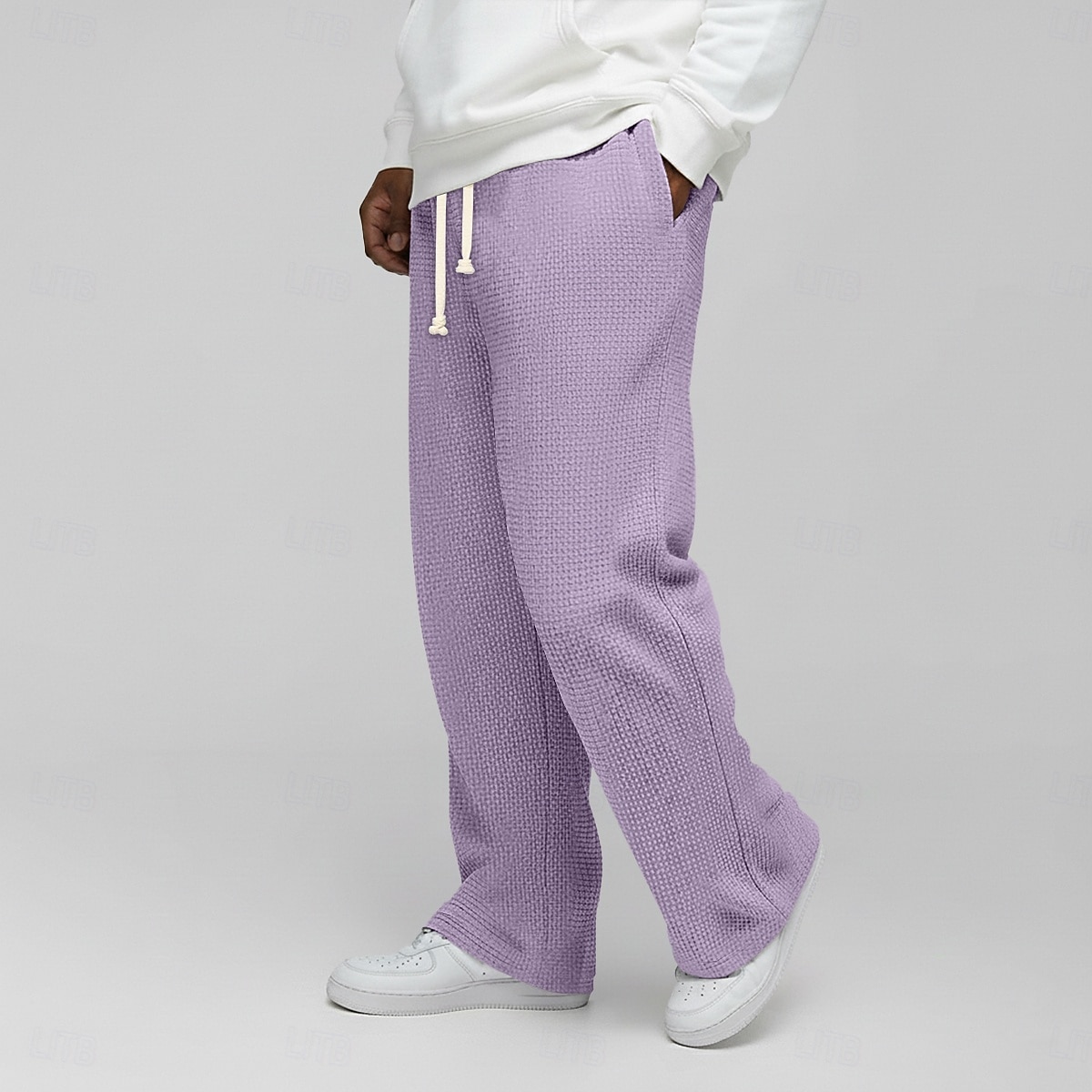 Homme Gauffré Joggings Pantalons Pantalon décontracté Pantalons Amples Cordon de serrage Jambe Droite Couleur Unie Confort Longueur complète Occasionnel Quotidien Extérieur Vacances Mode Coupe Ample de 2026 ? $25.99 –P9