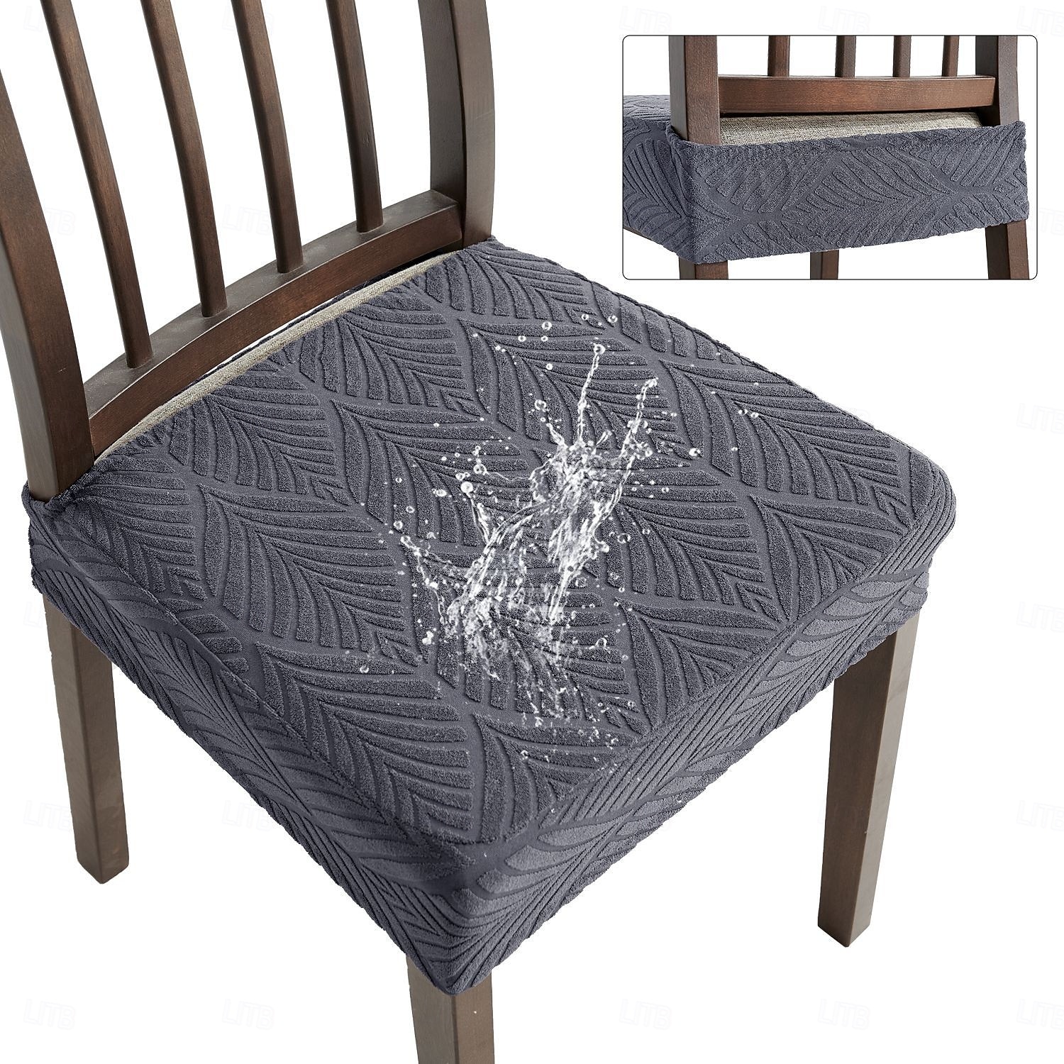 Coprisedia elasticizzati in jacquard a foglia, morbidi coprisedili elastici per sala da pranzo, cucina, arredamento per la casa, fodera rimovibile antipolvere e antimacchia. del 2026 a $9.49 –P8